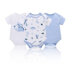 미라클 베이비 신생아 베이직 스냅 반팔 바디슈트 3종 세트