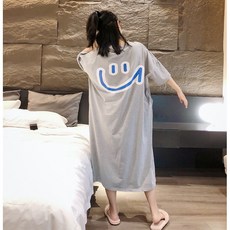 빅사이즈 스마일 롱 원피스 박시 티셔츠