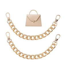 3 PCS 골드 지갑 체인 사이즈 체인 참 가방 금속 스트랩 익스텐더 핸드백용 숄더백 클러치 크로스바디 백 15.7 / 11.8 7.9 인치, 7.87 inches, 2