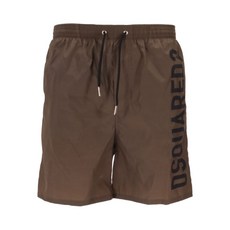 디스퀘어드2 로고 디테일 스윔 쇼츠, 브라운계열