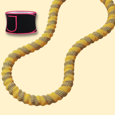 天天GO 軟式呼拉圈 爆汗腰帶 靜音設計 織帶彈簧 1.5公斤 核心訓練 收腹健身圈, 軟式呼拉圈【彩黃】+爆汗腰帶, 1個, 1.5kg