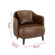 餐桌 咖啡吧桌 洽談桌 休閒桌椅 復古工業風酒館咖啡廳桌椅組合休閒書吧洽談甜品店餐廳網紅沙發椅, B款單人沙發(棕色)