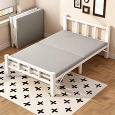 무설치 접이식 침대 휴대용 1인용 접이식 싱글침대, White