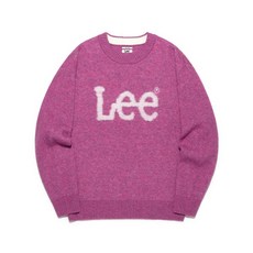 리 LEE 부클 빅 트위치 로고 니트 핑크