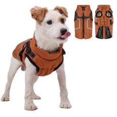 따뜻한 강아지 코트 반사 재킷 강아지용 방수 겨울 추운 날씨용 터틀넥 옷 (옐로우 L(가슴: 39.9-48cm(15.7-18.1인치) 목:(38.9cm/15.4인치))), 옐로우