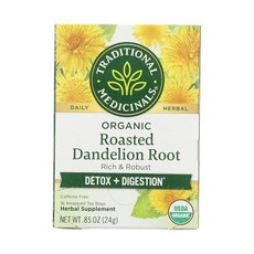 트레디셔널 매디시널 볶은민들레 뿌리 단델리온 루트 차 티백 Traditional Medicinals Tea Roasted Dandelion Root, 16개입, 1개