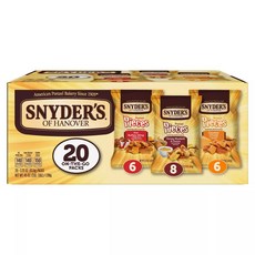 [미국직배송]스나이더스 프레첼 3가지맛x18개입 믹스 Snyder's of Hanover Pretzel Pieces Variety Pack, 20개, 63.8g