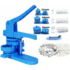 GAPINO 뱃지만들기 버튼 메이커 기계 32MM-58MM DIY 캔 배지 세트, 블루, 1개