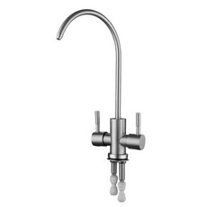 2分雙進水龍頭 淨水器直飲純水機 雙開關 家用商用三叉鵝頸龍頭, 1個, 雙開凈水龍頭  送2個快接