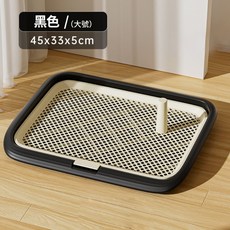 PeeeP 矮平狗廁所 狗便盆 寵物廁所 狗廁所 狗尿盆 寵物尿墊 立柱尿盆 可放尿墊毛掌櫃寵物店, 矮平(立柱)大號 黑, 1個