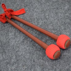 六道木實木手工纏制鑼槌鑼點敲鑼棒戲曲鑼棰蘇鑼武鑼虎音大鑼鑼槌, 1個, 塑膠紅色小號鑼棰一個長約22CM