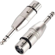 란센수 4팩 XLR 여성용 14인치 TRS 어댑터 균형 잡힌 6.35mm 남성, 2pack, XLR Female to 1/4" TRS Adapter