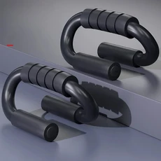 1쌍 S자형 바닥 체스트 운동 기구 폼 핸들 피트니스 미끄럼 방지 홈 트레이닝, 01 Black-1 pair