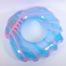 besteffie 여름 필수품 아름다운 나선형 디자인 투명 PVC 물놀이 튜브 반짝이 포함 K18, 1개, 블루