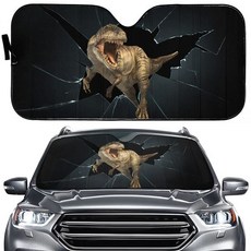 YOSA 트럭 픽업 SUV 차량을 위한 티라노사우루스 선바이저 그늘막 탈출 공룡 자동차 앞유리 햇빛 가리개 자외선 차단으로 차량의 시원함 유지