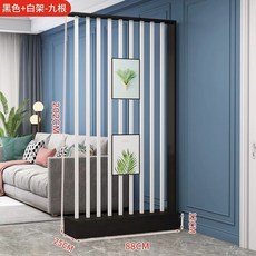 간살 파티션 거실 침실 원룸 이동식 칸막이 셀프 가벽, 88x25x202cmㅣ블랙+화이트