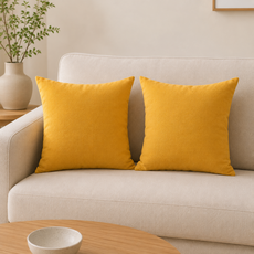 라넥토 쇼파쿠션 45*45 솜포함 2개세트, YELLOW