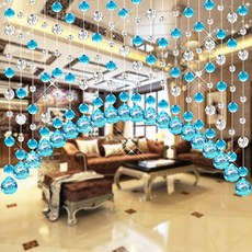 구슬발 아이방커튼 주방 크리스탈 줄커튼 비즈 가림막, 1개, N. 크리스탈 남색 32 다이아몬드 컷