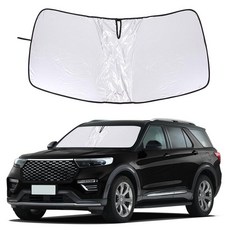 포드 익스플로러 2019-2024와 호환되는 윈드실드 햇빛 가리개 전면 창문 햇빛 가리개 선바이저 차단기 자외선 차단 자외선 차단 열 차폐로 차량을 시원하게 유지(스타일