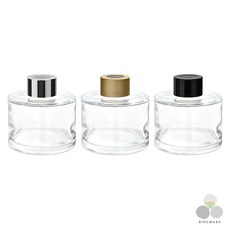 디퓨저용기 라운드 투명 유리 속캡포함 100ml 공병, 10개, 골드캡
