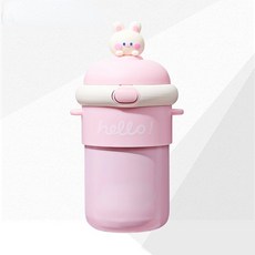 可愛小糰子兒童學生吸管彈跳杯, 粉色兔子 小糰子彈跳杯, 1個