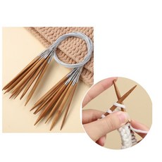 스웨터 목도리 대나무줄바늘 겨울용 뜨개질 대바늘 80cm 뜨개바늘, 1개