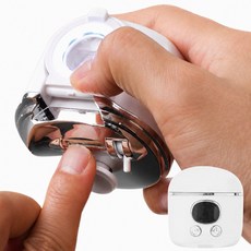 네일마스터 전동 손발톱관리기 돋보기 손톱 발톱 그라인더, 1세트, 화이트