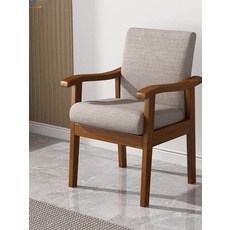 등받이 원목의자 카페용 고무나무 1인용 다이닝 의자, 1개, 호두나무+커피 팔걸이 소파