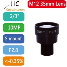 F2 8 고정 조리개 FA/머신 비전 원거리 작업 거리에 10 메가 픽셀 M12 Mount 35mm 2/3 인치 보드, 03 Iris F2.8