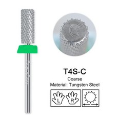 루나파몰F작은 배럴 골드 텅스텐 카바이드 네일 만능십자드릴 비트 왼손 오른손 리버스 그라인딩 헤드 밀, [22] T4S-C