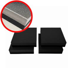 덕진스펀지 2중 소음방지 고경도 방진 방음 흡음 매트 4개, 검은색