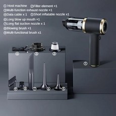 LEIBOO 휴대용 미니 무선 핸드헬드 자동차 진공 청소기 강력한 청소 기계 가전 제품, 1)Black