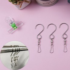 잠금 스틸 고리 양뱡향 캠핑 인테리어 집게 실버 1P 소품고리 용집게 압축봉 후크 캠핑용 걸이, 1개