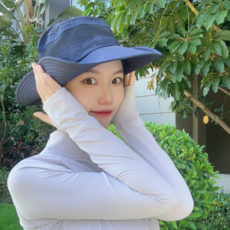 여성용 등산모자 경량 통기성 사파리 챙모자, 네이비