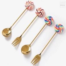 슈퍼피그디자인 티스푼 티포크 4개입 티스푼포크세트