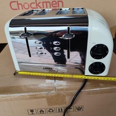 팝업 토스팅 업소용 토스터 굽기조절 베이글 가정용 냉동, 스테인리스 스틸 케이스 포함 베이지화이트, 기본 색상