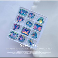 異型鑽 尖底鑽 精品 K9 飾品, 1個, 微醺藍調