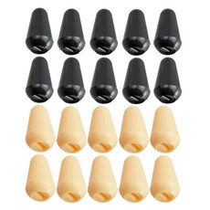 shangren ST SQ 일렉트릭 기타용 20x 5방향 스위치 노브 노브 캡, 설명, 설명, 블랙, 베이지, 1개