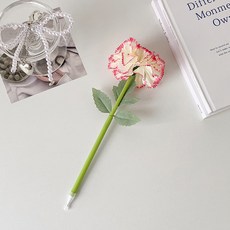仿真花原子筆 康乃馨造型 婚慶贈禮 桌面擺飾, 1個, 黃紅