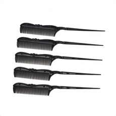 전문가용빗 섬세한빗 엔틱 꼬리 5p 블랙 꼬리세트 여행용 정전기방지