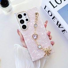 S25 예쁜 케이스 호환 울트라 S22 S24 S23, G. 스크래치 방지 기능이 업그레이드된 핑크 조개 무늬