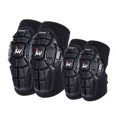 直排輪滑板滑雪六件套護具組：防摔防撞安全防護套裝, 1個, 黑色 護膝,M （40到65斤）