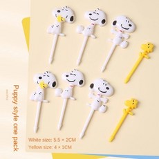 스누피 도시락꾸미기 도시락포크 도시락픽 포크픽 과일꼬지, 1세트, 8개