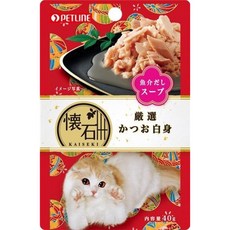 PETLINE 日清懷石海鮮湯餐包【24包組】40g 貓咪濕糧 增加飲水 多種口味, 1個, KP8鰹魚白身(紅色),超取限2組(過重運費另計)