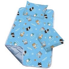 卡通造型兒童三合一睡墊, 藍, 1個