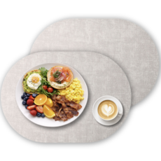 에스홈 얼룩 제로 고급 식탁매트, 2개, 43x30cm, 그레이