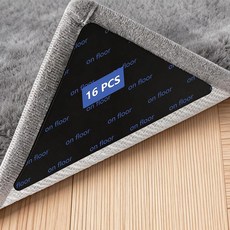 카레빈 16PCS 러그 원목 바닥 미끄럼 카펫 테이프 타일용 유지합니다 테이프 재사용 가능한 평평하게 양면 모서리를 방지 접착 스티커로