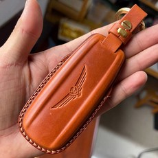 혼다 골드윙 키 오토바이 내구성 가죽 케이스 소재 2컬러 전용 제품 커버 튜닝 열쇠, 1. 갈색