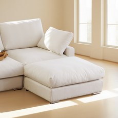 [리비니아] 리뉴 1인소파 이지클린 아쿠아텍스 패브릭 스툴의자 보조의자 발받침대, 아이보리