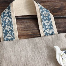 패션스타트 [90cm] 내추럴 스프링 플라워 자수레이스 빈티지블루, 1개